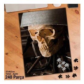 Asil Hobi Mekanizma-Kurukafa-Kemik Yapboz-Ayak Destekli Çerçeveli 240 Parça Puzzle