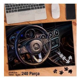 Asil Hobi Mercedes-Lüks Araç-İç Dizayn-Direksiyon Yapboz-Ayak Destekli Çerçeveli 240 Parça Puzzle