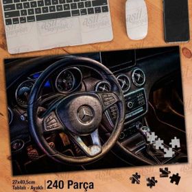 Asil Hobi Mercedes-Lüks Araç-İç Dizayn-Direksiyon Yapboz-Ayak Destekli Çerçeveli 240 Parça Puzzle