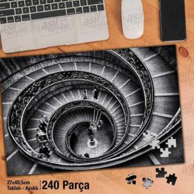 Asil Hobi Merdiven-Mimari Yapı-İnsanlar-Retro Yapboz-Ayak Destekli Çerçeveli 240 Parça Puzzle