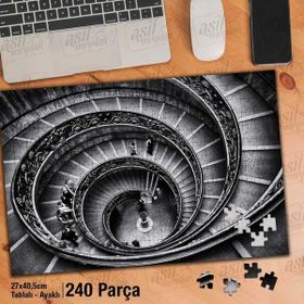 Asil Hobi Merdiven-Mimari Yapı-İnsanlar-Retro Yapboz-Ayak Destekli Çerçeveli 240 Parça Puzzle