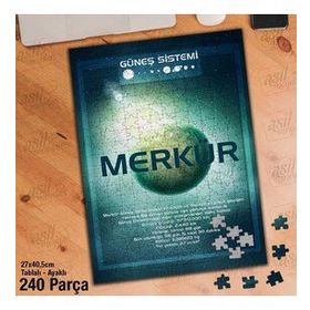 Asil Hobi Merkür Güneş Sistemi-Evren Yapboz-Ayak Destekli Çerçeveli 240 Parça Puzzle