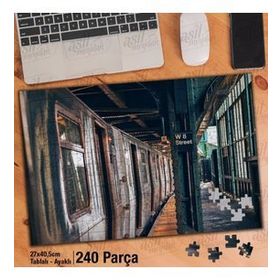 Asil Hobi Metro-Tren-Toplu Taşıma-Demiryolu Yapboz-Ayak Destekli Çerçeveli 240 Parça Puzzle