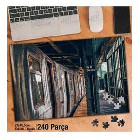 Asil Hobi Metro-Tren-Toplu Taşıma-Demiryolu Yapboz-Ayak Destekli Çerçeveli 240 Parça Puzzle