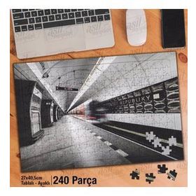 Asil Hobi Metro-Tren-Ulaşım-Raylar-Yeraltı Yapboz-Ayak Destekli Çerçeveli 240 Parça Puzzle