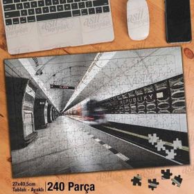 Asil Hobi Metro-Tren-Ulaşım-Raylar-Yeraltı Yapboz-Ayak Destekli Çerçeveli 240 Parça Puzzle