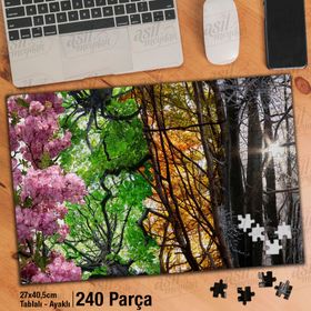 Asil Hobi Mevsim Geçişleri-İlkbahar-Yaz-Sonbahar Yapboz-Ayak Destekli Çerçeveli 240 Parça Puzzle