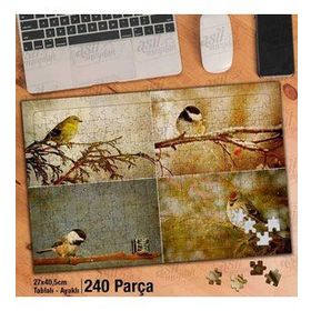 Asil Hobi Mevsim Geçişleri-Kolaj-Kuş Yapboz-Ayak Destekli Çerçeveli 240 Parça Puzzle