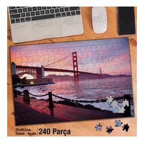 Asil Hobi Mimari-Golden Gate Köprüsü-San Francisco Yapboz-Ayak Destekli Çerçeveli 240 Parça Puzzle