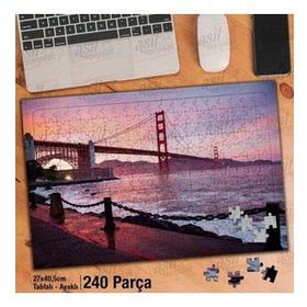 Asil Hobi Mimari-Golden Gate Köprüsü-San Francisco Yapboz-Ayak Destekli Çerçeveli 240 Parça Puzzle