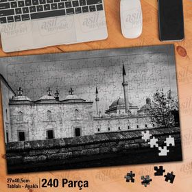 Asil Hobi Mimari-Siyah Beyaz-Bina-Seyahat Yapboz-Ayak Destekli Çerçeveli 240 Parça Puzzle