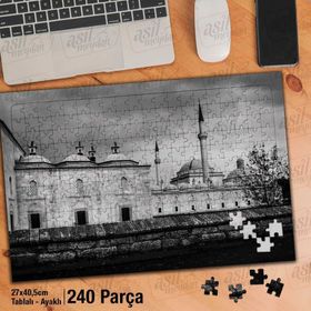 Asil Hobi Mimari-Siyah Beyaz-Bina-Seyahat Yapboz-Ayak Destekli Çerçeveli 240 Parça Puzzle