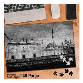 Asil Hobi Mimari-Siyah Beyaz-Bina-Seyahat Yapboz-Ayak Destekli Çerçeveli 240 Parça Puzzle