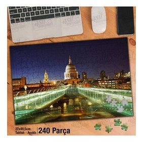 Asil Hobi Minare-Camii-Şehir-Manzara-Gece Yapboz-Ayak Destekli Çerçeveli 240 Parça Puzzle
