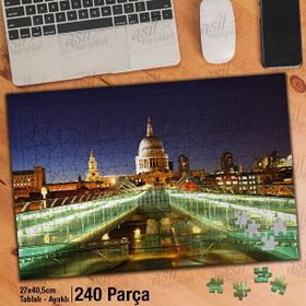 Asil Hobi Minare-Camii-Şehir-Manzara-Gece Yapboz-Ayak Destekli Çerçeveli 240 Parça Puzzle