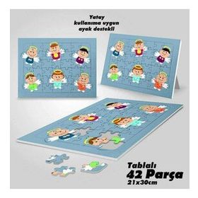 Asil Hobi Minik Melekler-Çocuklar Yapboz-Ayak Destekli Çerçeveli 42 Parça Puzzle