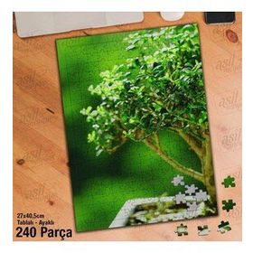 Asil Hobi Minyatür Ağaç-Naturel-Doğa-Tabiat Yapboz-Ayak Destekli Çerçeveli 240 Parça Puzzle
