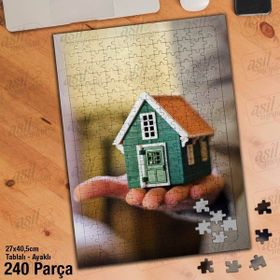Asil Hobi Minyatür Ev-Mülk-Gayrimenkul Yapboz-Ayak Destekli Çerçeveli 240 Parça Puzzle