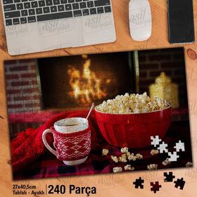 Asil Hobi Mısır-Şömine-Çay-Fincan Yapboz-Ayak Destekli Çerçeveli 240 Parça Puzzle