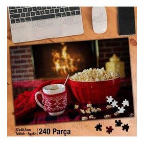 Asil Hobi Mısır-Şömine-Çay-Fincan Yapboz-Ayak Destekli Çerçeveli 240 Parça Puzzle