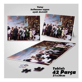 Asil Hobi Modern Giyimli Kadın Ve Erkekler-Mustafa Kemal Atatürk-Yapboz-Destekli 42 Parça Puzzle