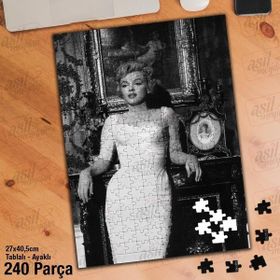 Asil Hobi Modern Marilyn Monroe Siyah Beyaz Yapboz-Ayak Destekli Çerçeveli 240 Parça Puzzle