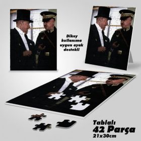 Asil Hobi Modern Şık Giyimi İle Mustafa Kemal Atatürk-Yapboz-Ayak Destekli 42 Parça Puzzle