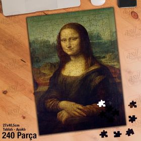 Asil Hobi Mona Lisa Tablosu-Leonardo Da Vinc Yapboz-Ayak Destekli Çerçeveli 240 Parça Puzzle