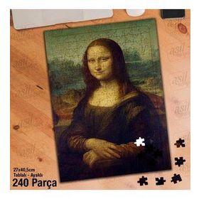 Asil Hobi Mona Lisa Tablosu-Leonardo Da Vinc Yapboz-Ayak Destekli Çerçeveli 240 Parça Puzzle