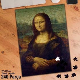 Asil Hobi Mona Lisa Tablosu-Leonardo Da Vinc Yapboz-Ayak Destekli Çerçeveli 240 Parça Puzzle