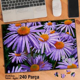 Asil Hobi Mor Çiçekler-Bitki-Papatya-Peyzaj Yapboz-Ayak Destekli Çerçeveli 240 Parça Puzzle