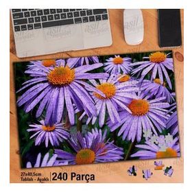 Asil Hobi Mor Çiçekler-Bitki-Papatya-Peyzaj Yapboz-Ayak Destekli Çerçeveli 240 Parça Puzzle