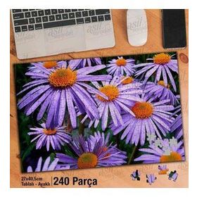 Asil Hobi Mor Çiçekler-Bitki-Papatya-Peyzaj Yapboz-Ayak Destekli Çerçeveli 240 Parça Puzzle