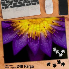 Asil Hobi Mor Sarı Çiçek-Bitki-Doğa Yapboz-Ayak Destekli Çerçeveli 240 Parça Puzzle