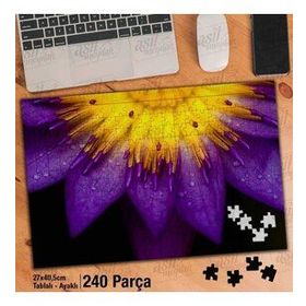 Asil Hobi Mor Sarı Çiçek-Bitki-Doğa Yapboz-Ayak Destekli Çerçeveli 240 Parça Puzzle