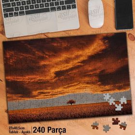 Asil Hobi Muhteşem Gökyüzü-Bulutlar-Ağaçlar Yapboz-Ayak Destekli Çerçeveli 240 Parça Puzzle