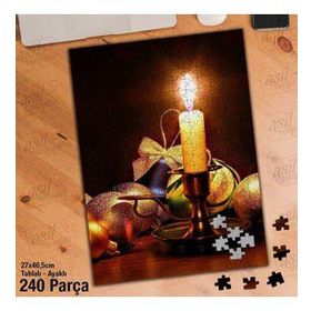Asil Hobi Mum Işığı-Kutlama-Süsler Yapboz-Ayak Destekli Çerçeveli 240 Parça Puzzle