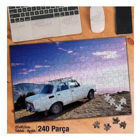 Asil Hobi Murat 131-Antika-Nostalji Araba-Otomobil Yapboz-Ayak Destekli Çerçeveli 240 Parça Puzzle