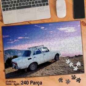 Asil Hobi Murat 216-Nostalji-Araba-Dağ-Manzara Yapboz-Ayak Destekli Çerçeveli 240 Parça Puzzle