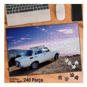 Asil Hobi Murat 216-Nostalji-Araba-Dağ-Manzara Yapboz-Ayak Destekli Çerçeveli 240 Parça Puzzle