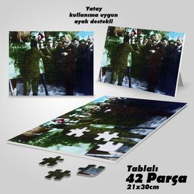 Asil Hobi Mustafa Kemal Atatürk-Alfabe-Baş Öğretmen-Yapboz-Ayak Destekli 42 Parça Puzzle
