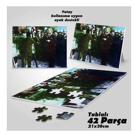 Asil Hobi Mustafa Kemal Atatürk-Alfabe-Baş Öğretmen-Yapboz-Ayak Destekli 42 Parça Puzzle