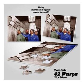 Asil Hobi Mustafa Kemal Atatürk-Alfabe-Baş Öğretmen-Yapboz-Ayak Destekli 42 Parça Puzzle