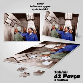 Asil Hobi Mustafa Kemal Atatürk-Alfabe-Baş Öğretmen-Yapboz-Ayak Destekli 42 Parça Puzzle