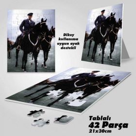 Asil Hobi Mustafa Kemal Atatürk-At Binme-Yapboz-Ayak Destekli Çerçeveli 42 Parça Puzzle