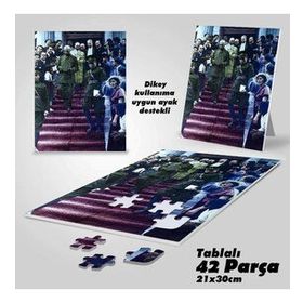 Asil Hobi Mustafa Kemal Atatürk Halkıyla Birlikte-Yapboz-Ayak Destekli Çerçeveli 42 Parça Puzzle