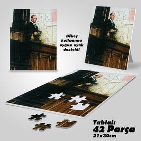 Asil Hobi Mustafa Kemal Atatürk Kürsüde-Yapboz-Ayak Destekli Çerçeveli 42 Parça Puzzle