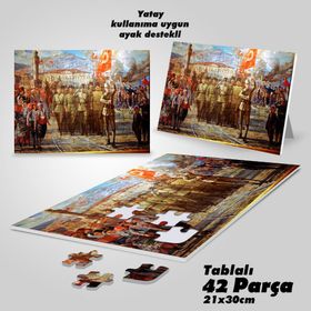 Asil Hobi Mustafa Kemal Atatürk-Kutlama-Zafer-Yapboz-Ayak Destekli Çerçeveli 42 Parça Puzzle