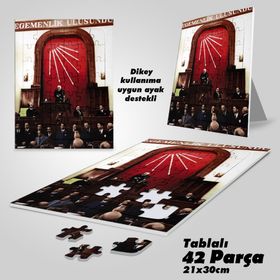 Asil Hobi Mustafa Kemal Atatürk-Meclis Konuşması-Yapboz-Ayak Destekli Çerçeveli 42 Parça Puzzle