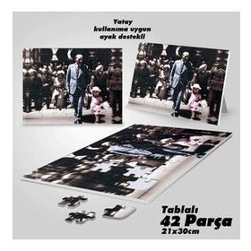 Asil Hobi Mustafa Kemal Atatürk Ve Küçük Kız Çocuğu-Yapboz-Ayak Destekli 42 Parça Puzzle